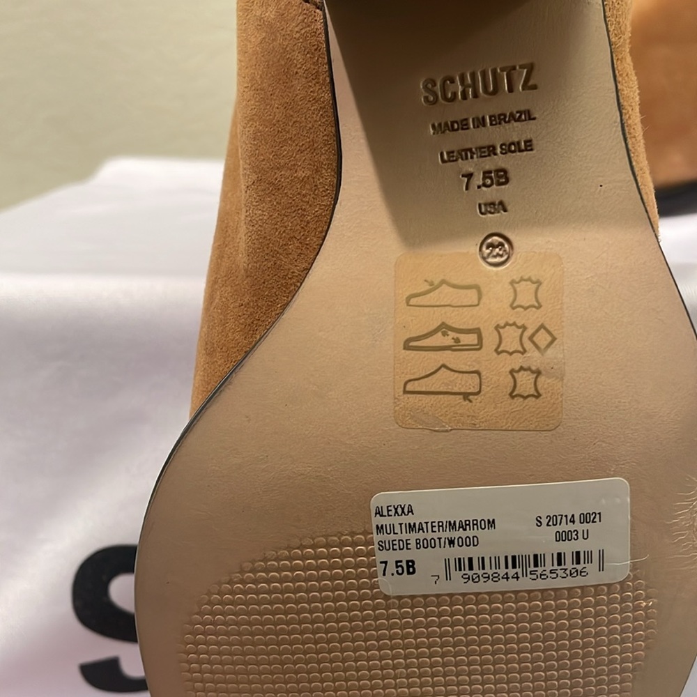 Schutz  Alexxa  Western Fringe Suede Cowboy Boots Brown Size 7.5 NWT - Picture 14 of 15